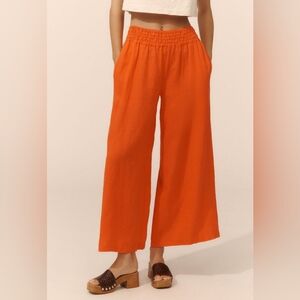 Anthropologie Somerset Linen Pull On Trouser Pants